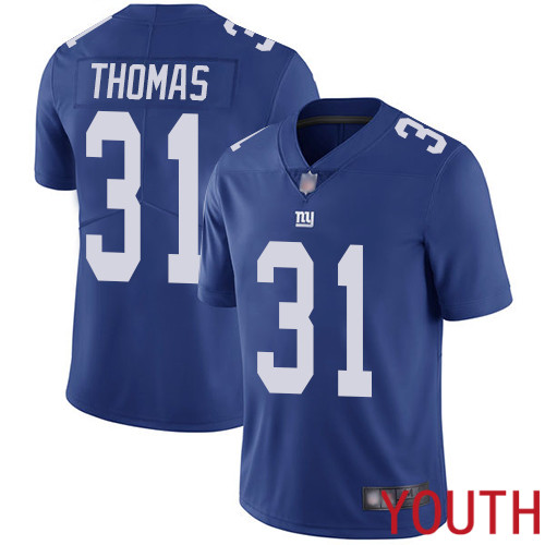Youth New York Giants 31 Michael Thomas Royal Blue Team Color Vapor Untouchable Limited Player Football NFL Jersey